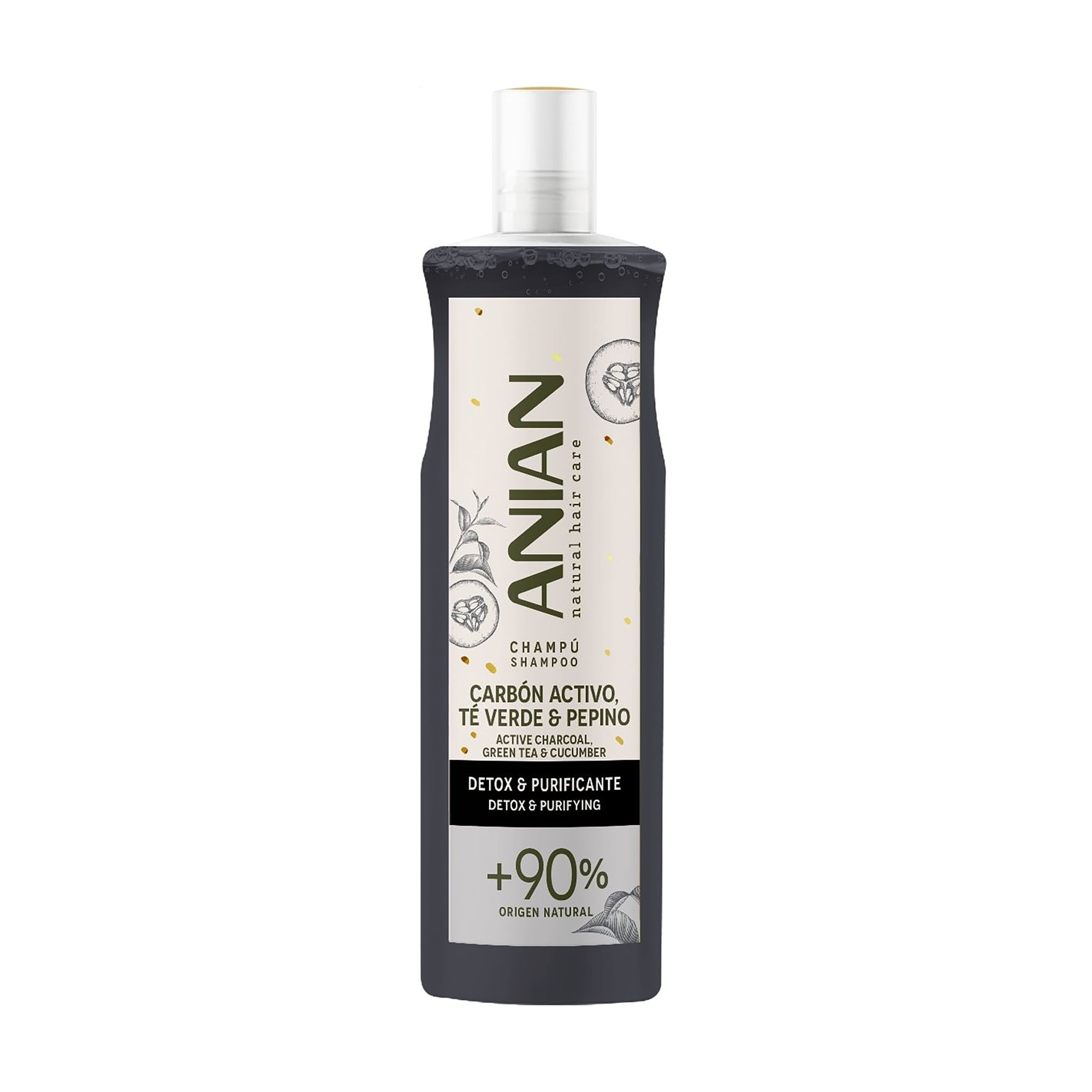 Шампунь Anian Active Charcoal Green Tea &amp; Cucumber Shampoo для жирного волосся, 400 мл